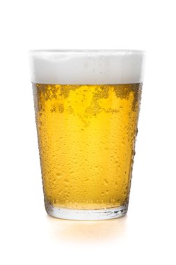Glass of beer isolated on white background clipart