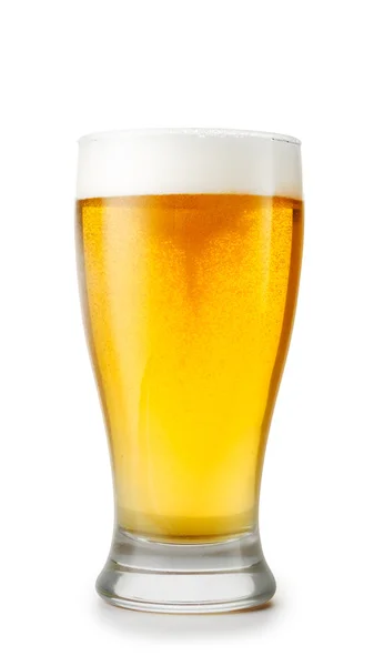 白色背景下隔离的啤酒杯 — 图库照片