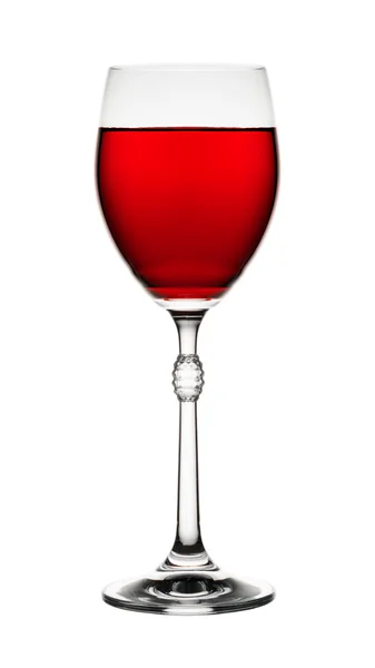 在白色背景下隔离的玻璃杯中的红酒 — 图库照片