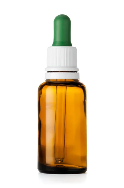 Herbal medicine or aromatherapy dropper bottle isolated on white — Stock Photo, Image