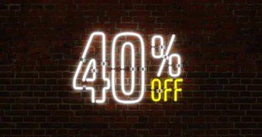 % 40 Düşük Neon İndirimli 3D Titreşimli Animasyon Tuğla Duvar Arkaplanı Üzerine İmza