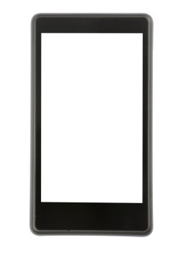 Beyaz kırpma yolu ile şık akıllı telefon