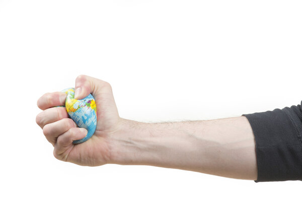 World globe stress ball showing the Americas