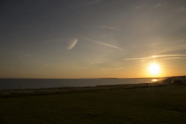 Coucher de soleil sur la côte sud anglaise — Photo