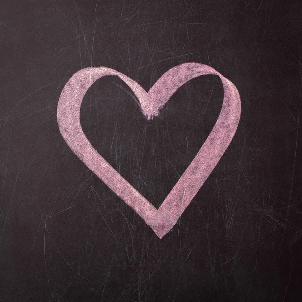 Valentines Day Chalkboard Drawing Heart Pink Color Heart Background Photos De Stock Libres De Droits