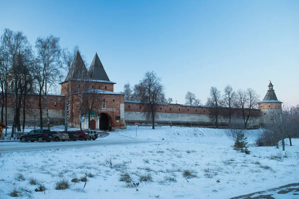 Zaraysk Kremlin Nicholas Guard Towers Morning Winter Zaraysk Moscow Region — Stock Photo, Image