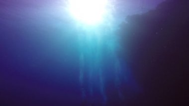 Dalış sonra doğrudan güneş diskte yüzey.