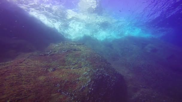 Rock ROCA Partida bajo el agua — Vídeos de Stock