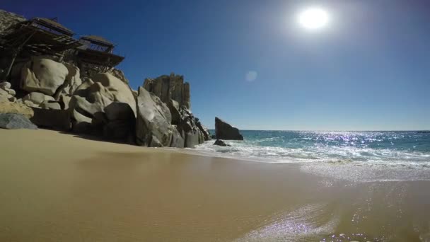 Playa panorámica en el Cabo Sur de la Península de California . — Vídeos de Stock