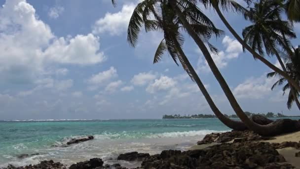 Malownicze, bezludna wyspa archipelagu Malediwy. — Wideo stockowe