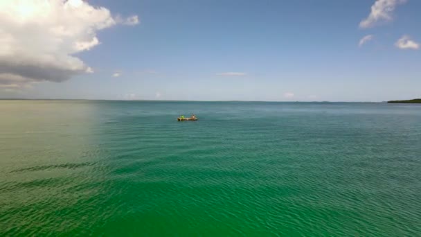 Barco Pesca Fora Ilha Máfia Tanzânia Oceano Índico — Vídeo de Stock