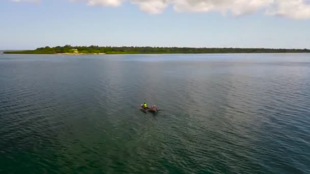 Barco Pesca Fora Ilha Máfia Tanzânia Oceano Índico — Vídeo de Stock