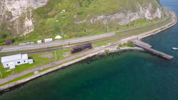 Hamn Och Järnvägsstationen Baikal Resa Till Bajkalsjön — Stockvideo