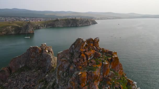 Shamanka Rock Cape Burkhan Resa Till Bajkalsjön — Stockvideo