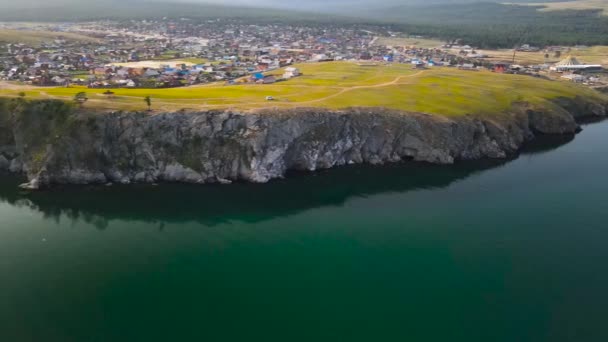 Shamanka Rock Cape Burkhan Viaje Lago Baikal — Vídeos de Stock