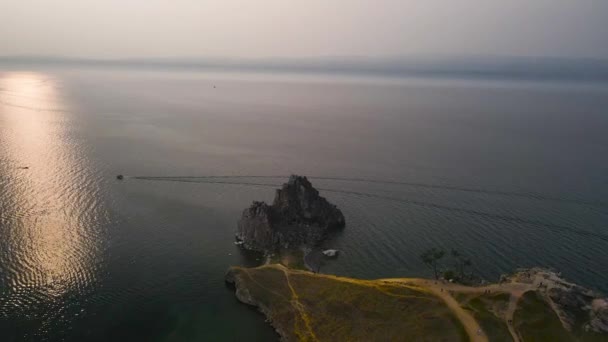 Shamanka Rock Capo Burkhan Viaggio Lago Baikal — Video Stock