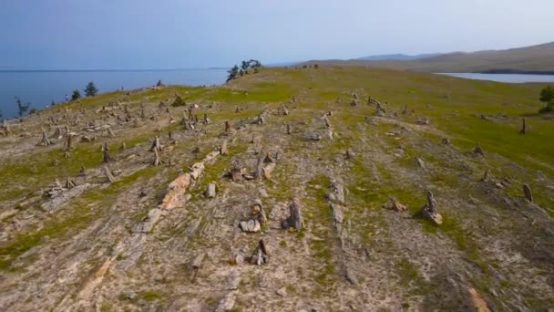 Rock Garden Capo Elgai Viaggio Lago Baikal — Video Stock