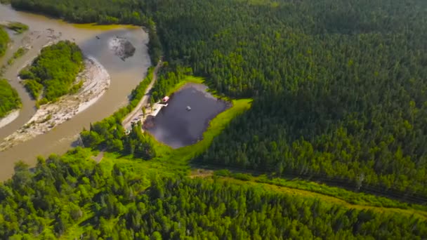 Lac Khankhoy Séparé Lac Baïkal Par Une Flèche Sable Voyage — Video