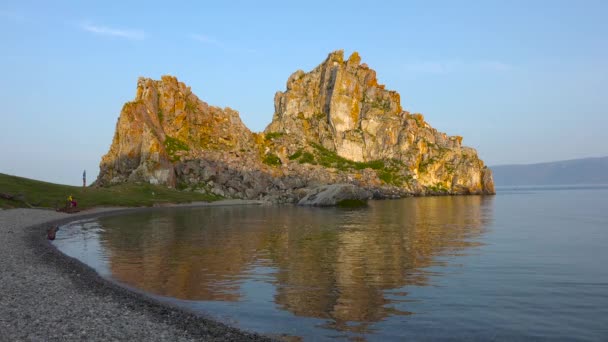 Shamanka Rock Cape Burhanben Kirándulás Bajkál Tóhoz — Stock videók