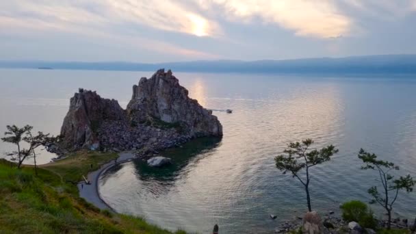 Shamanka Rock Kap Burhan Ein Ausflug Zum Baikalsee — Stockvideo