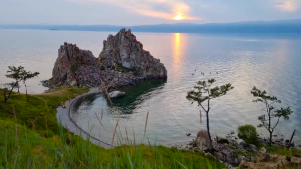 Shamanka Rock Cape Burhanben Kirándulás Bajkál Tóhoz — Stock videók