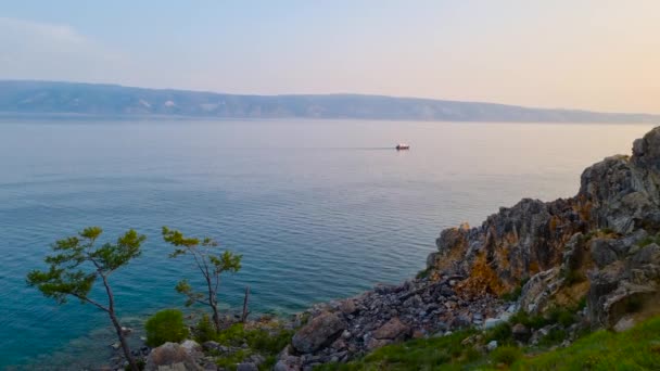 Caminata Matutina Cape Burhan Viaje Lago Baikal — Vídeos de Stock