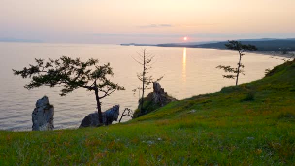 Passeio Matinal Cabo Burhan Uma Viagem Lago Baikal — Vídeo de Stock