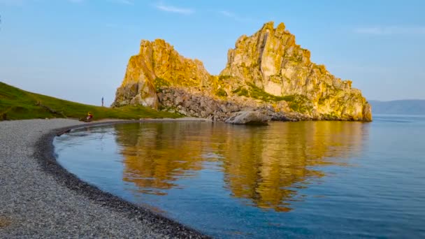 Shamanka Rock Cape Burhanben Kirándulás Bajkál Tóhoz — Stock videók