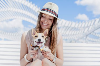 Jack Russell Terrier with beautiful woman
