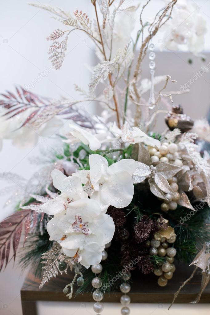 Christmas and New Year's  flowers composition.
