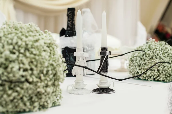 Świecznik dekoracja ślubu — Zdjęcie stockowe