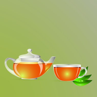Çaydanlık bardak çay ile
