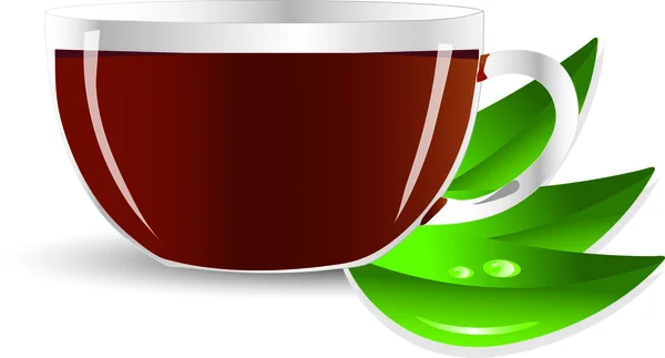 Tasse avec feuillage vert — Photo