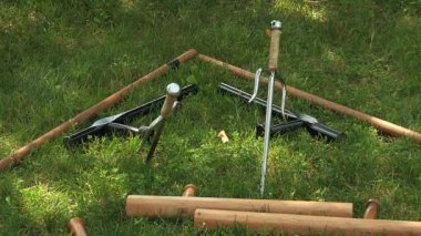 Sai ve nunchaku. silah eğitimi için.