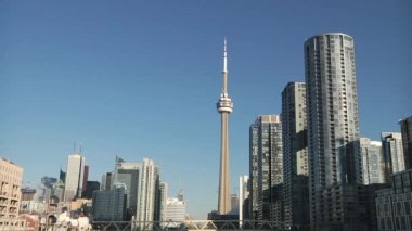 CN Kulesi ve skysrapers Toronto Downtown içinde