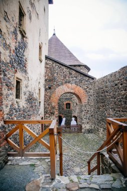 Rönesans ve Gotik tarzı. Su Ortaçağ Şatosu Svihov, Çek Cumhuriyeti Pilsen Bölgesi, 28 Aralık 2019