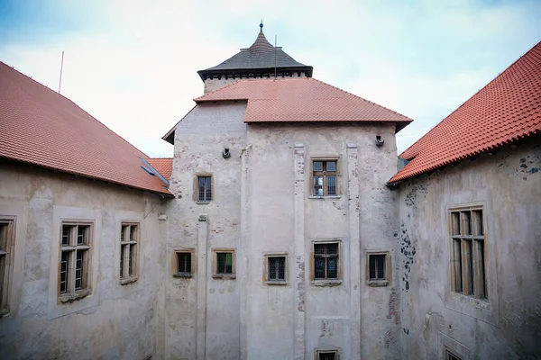 Estilo Renascentista Gótico Castelo Medieval Água Svihov Inverno Região Pilsen — Fotografia de Stock