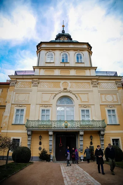 Kastély Horovicében Közép Csehország Korai Barokk Kastélyának Eredete Karácsony Előtti — Stock Fotó