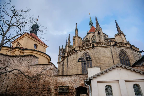 Středověký Kámen Kostel Bartoloměje Kolíně Gotická Katedrála Barokní Stavba Ossuary — Stock fotografie