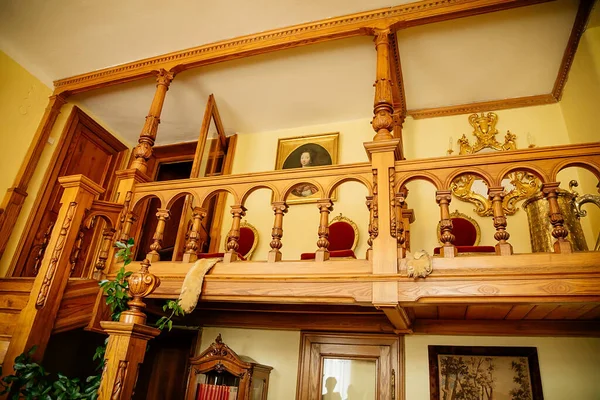 Interiér Zámku Radun Novoklasicistní Zámek Žlutá Knihovna Barokní Rokokový Dřevěný — Stock fotografie