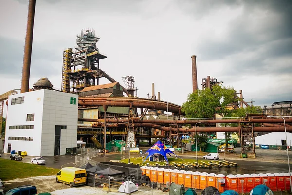 Old Rusty Mechanism Pipeline Former Ironworks Revamped Industrial Park Closed — Stock fotografie