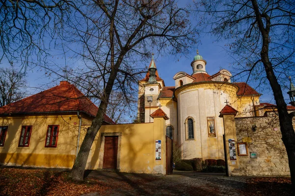 Yellow Baroque Church Holy Trinity Discalced Carmelite Monastery Old Historic — Stock Photo, Image