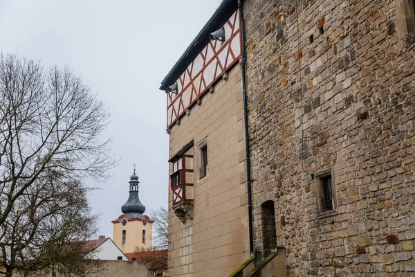 Stärkt Medeltida Fästning Moated Gotiska Slott Romantisk Stil Nationell Kulturella — Stockfoto