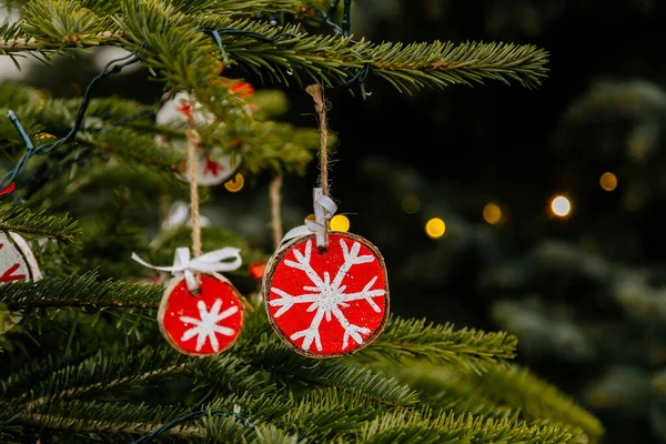 Jouets Faits Main Pour Décoration Arbre Noël Astérisque Sur Les — Photo