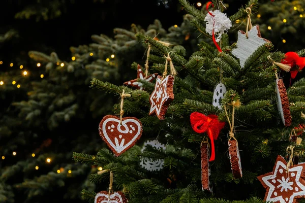 Jouets Faits Main Pour Décoration Arbre Noël Astérisque Sur Les — Photo