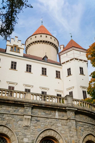 Historic Medieval Konopiste Castle Residence Habsburg Imperial Family White Tower — Stock Photo, Image