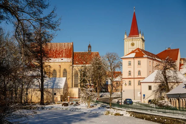 Barock Klocktorn Kallas Blatenska Vez Medeltida Gotiska Kyrkan Antagandet Jungfru — Stockfoto