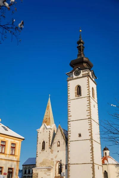Dreischiffige Gotische Basilika Dekanatskirche Mariä Geburt Architektur Der Mittelalterlichen Stadt — Stockfoto