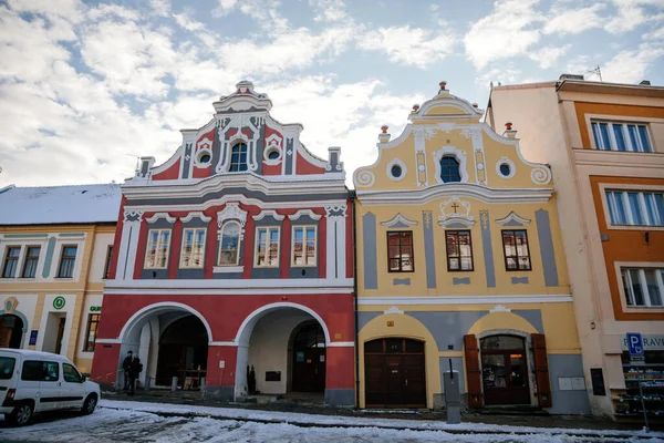 Casas Barrocas Não Rua Jungmannova Rua Estreita Pitoresca Com Edifícios — Fotografia de Stock