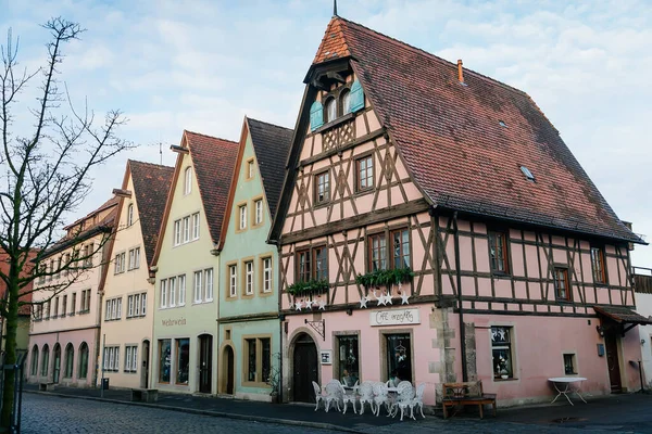 Calle Estrecha Medieval Coloridos Edificios Históricos Renacentistas Góticos Casas Entramado — Foto de Stock